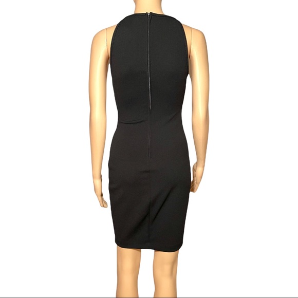 B Darlin Embroidered Red Rose Patch Sheath Sleeveless Black Dress size 1/2 - Picture 2 of 10